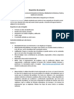 Requisitos proyecto simulación sistemas