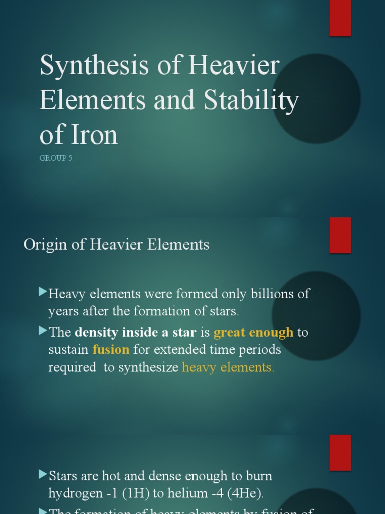 Synthesis of Heavier Elements and Stability of Iron PDF