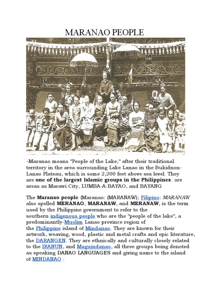 Maranao Culture and Traditions Overview | PDF