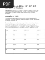 Normalization in DBMS