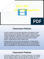 MGT 201 Classroom Policy
