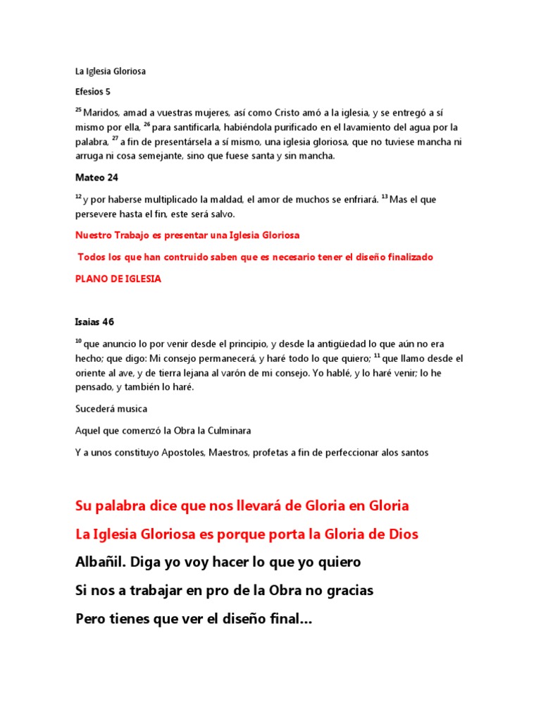 Iglesia Gloriosa Sin Mancha ni Arruga PDF Cristo (título) Jesús