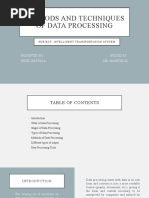 Methods and Techniques of Data Processing