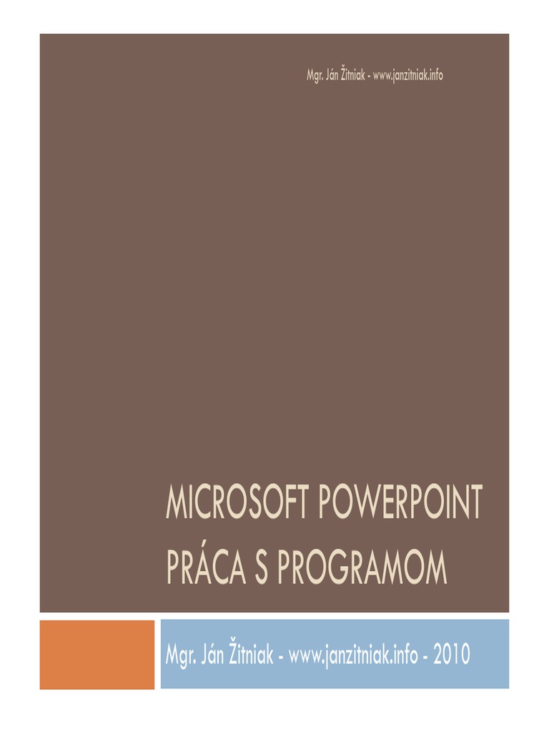 Microsoft PowerPoint Praca S Programom | PDF