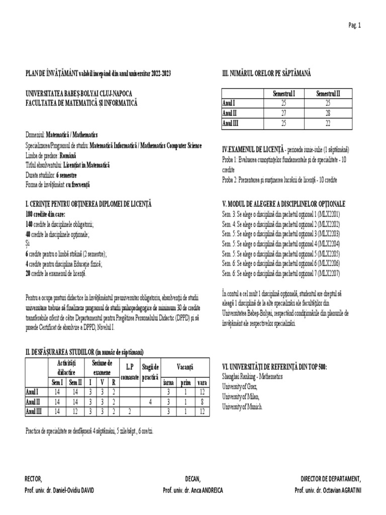 Matematica Informatica Romana 2022-2025 | PDF
