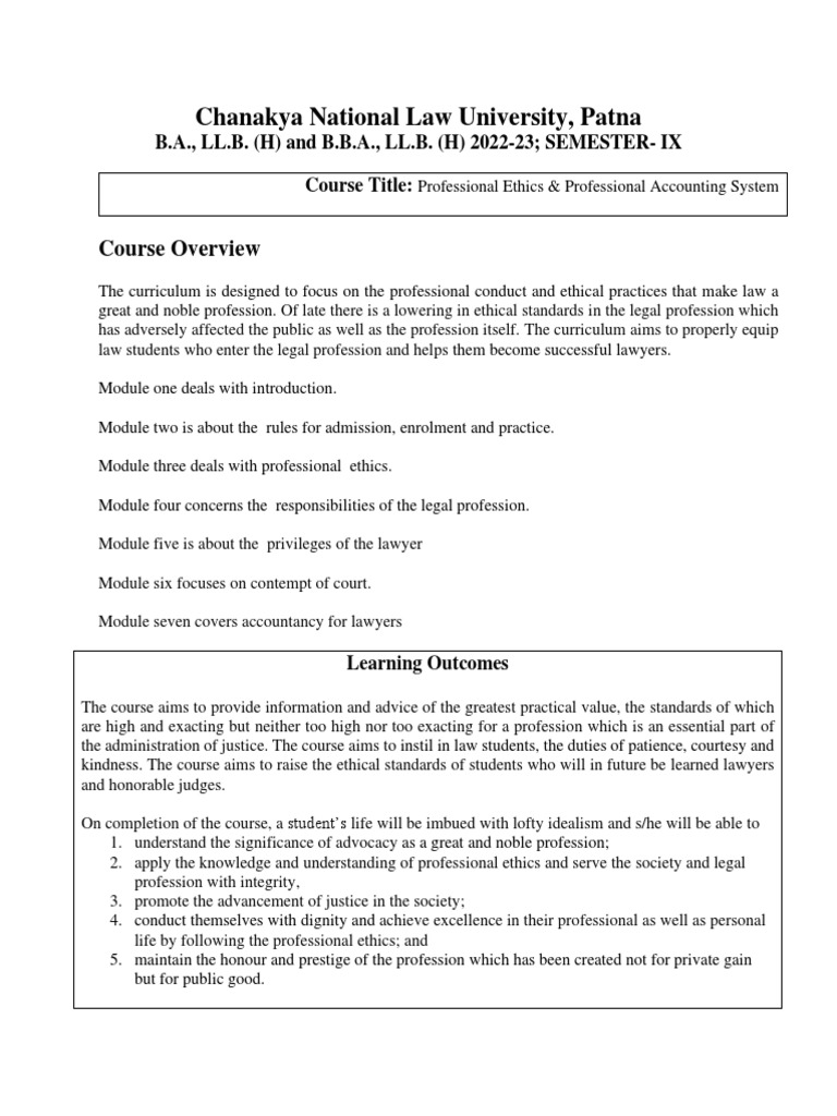 Professional Ethics PDF Lawyer Professional Ethics