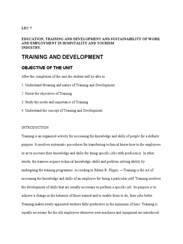 Training and Development in HRM | PDF | Employment | Economies