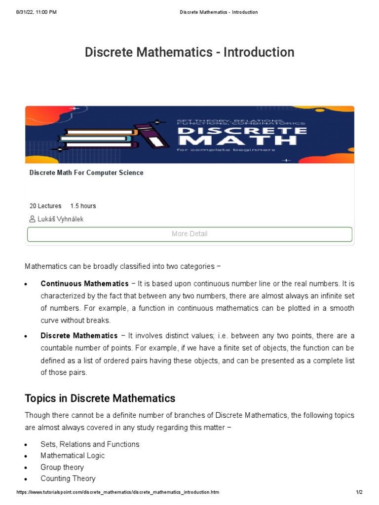 Discrete Mathematics Introduction Pdf