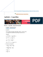 General Aptitude (Logarith Formulas)