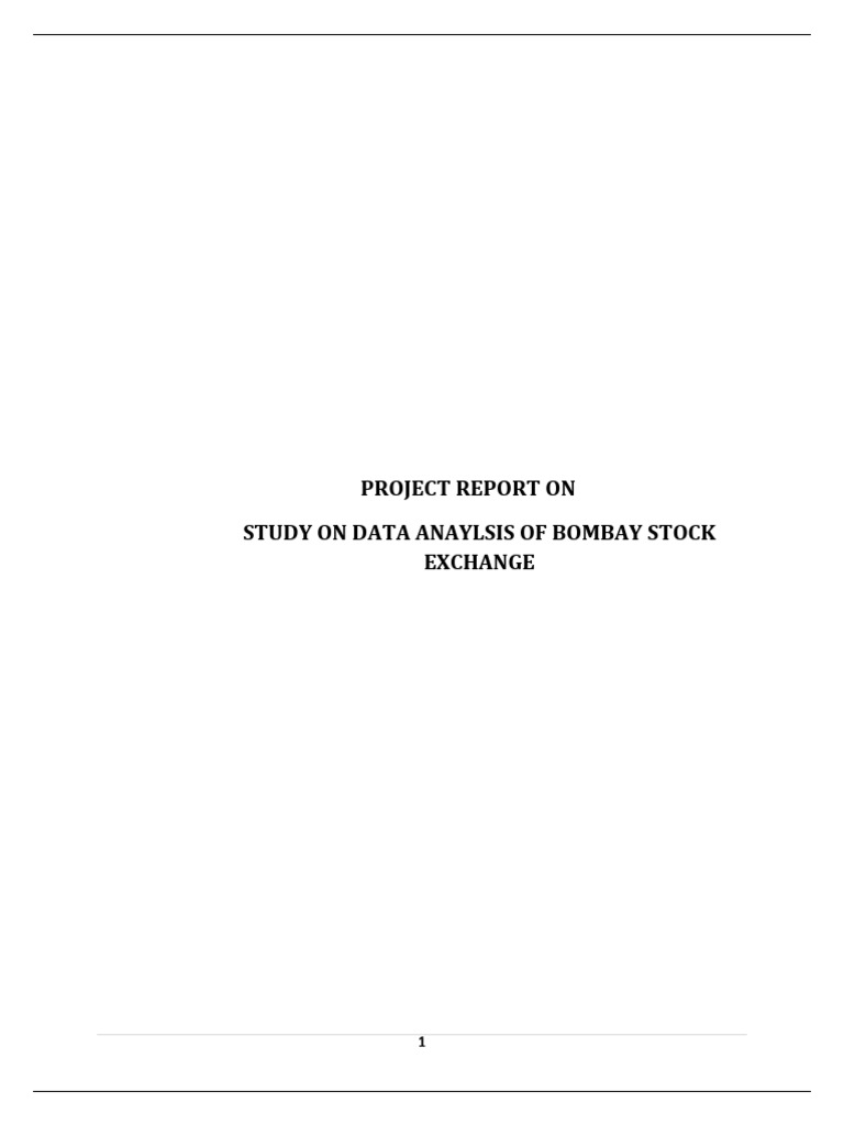 Data Analysis of Bombay Stock Exchange | PDF | Securities (Finance ...