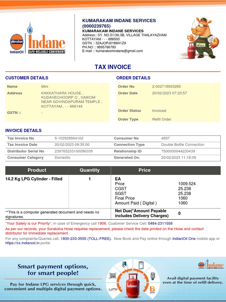 Invoice PDF Liquefied Petroleum Gas Invoice Invoice PDF Liquefied Petroleum Gas Invoice