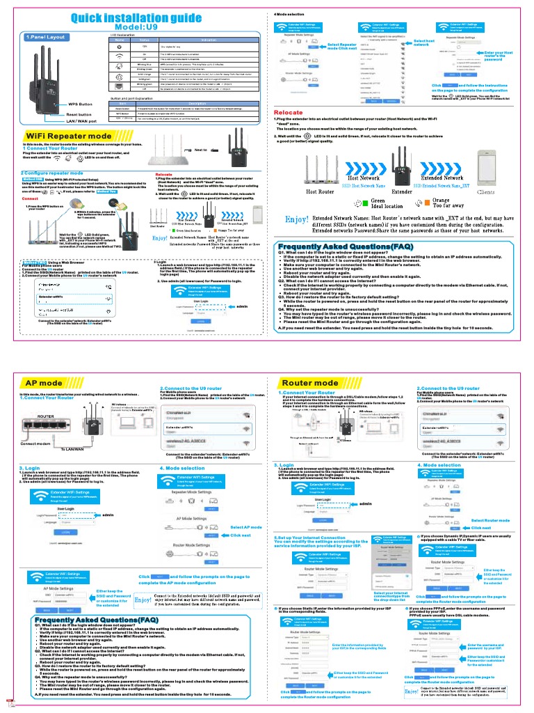 U9 WiFi Repeater Setup Guide | PDF | Computer Network | Wi Fi