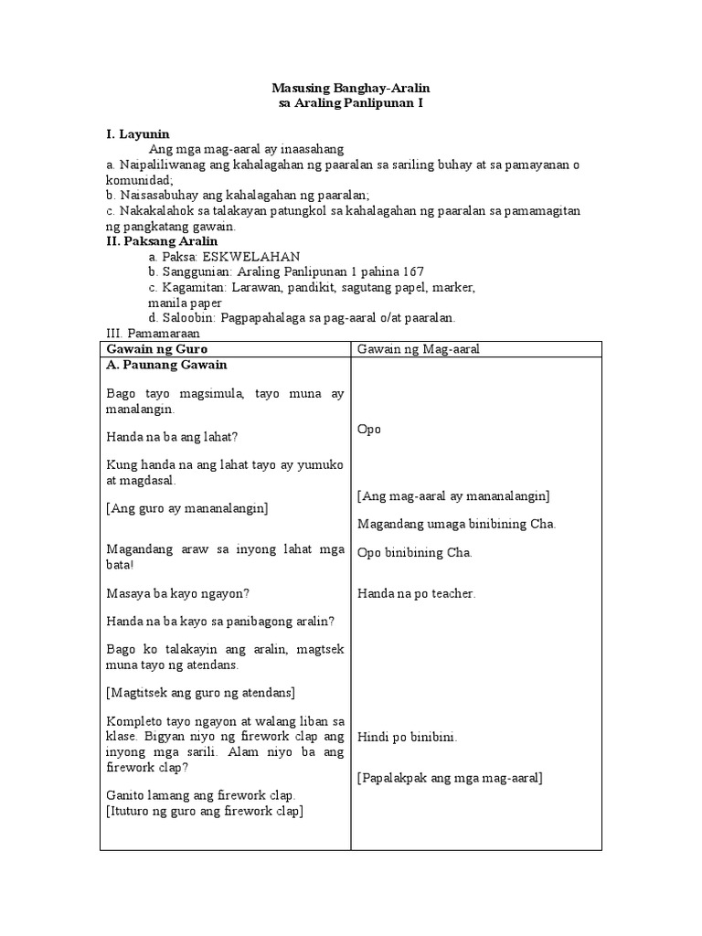 Masusing Banghay AP | PDF