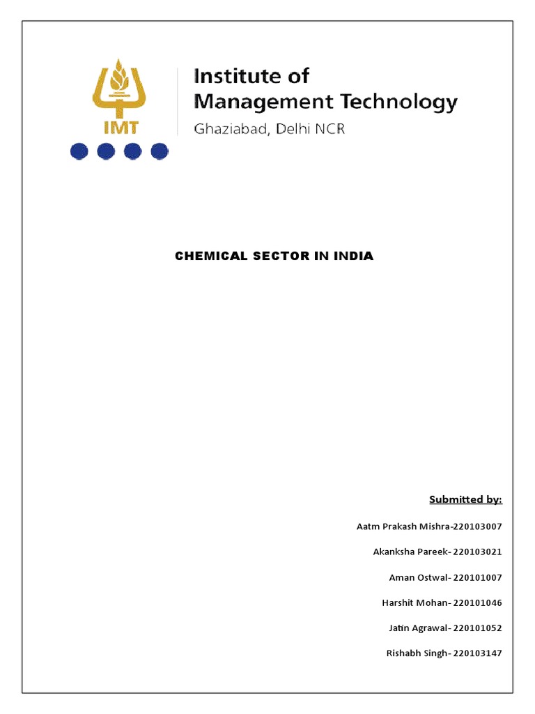 Chemical Sector In India Pdf Chemical Industry Taxes