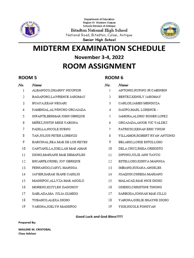 Room Assignment PDF