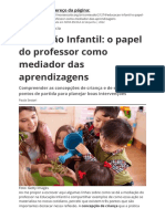 Educacao Infantil o Papel Do Professor Como Mediador Das Aprendizagens