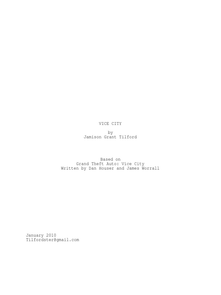 Vice City Script: Opening Scene | PDF