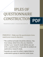 Principles of Questionnaire Construction