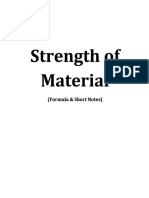 Formula Sheet For Solid Mechanics