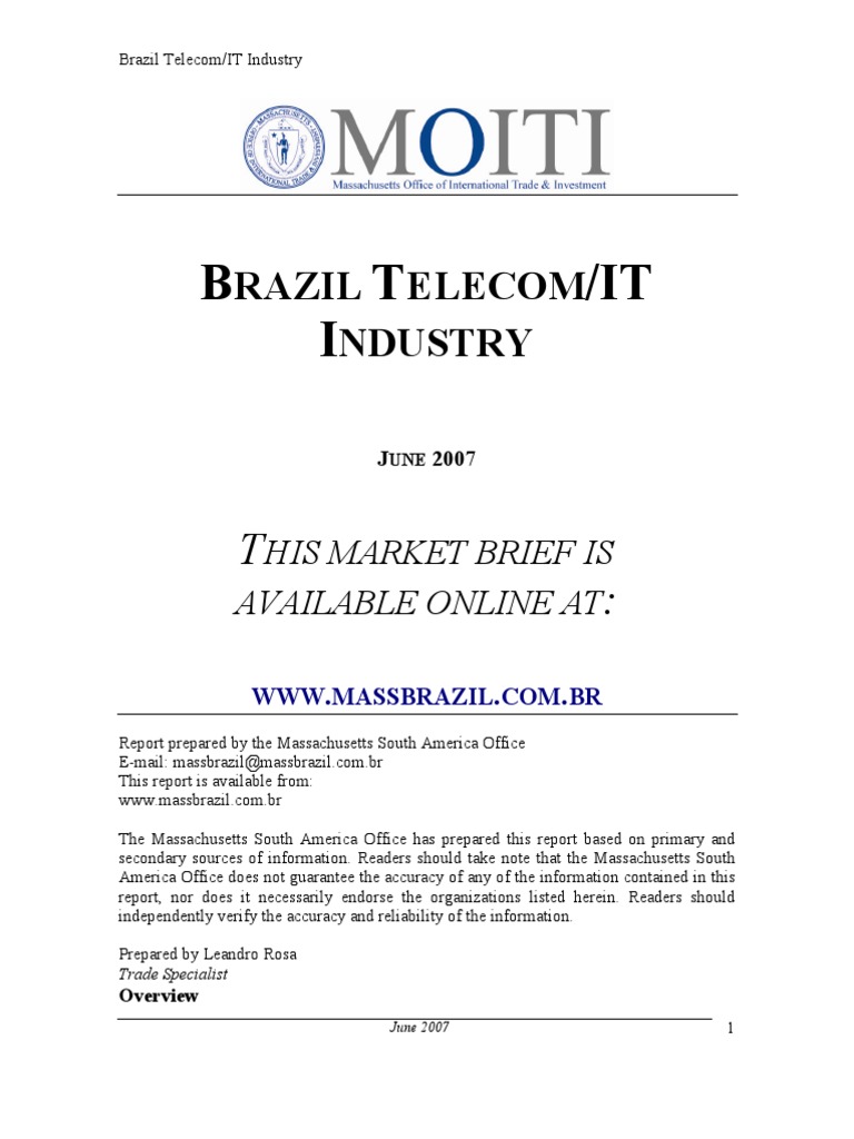 Brazil Telecom Market Overview 2007 | PDF | Voice Over Ip | Media ...