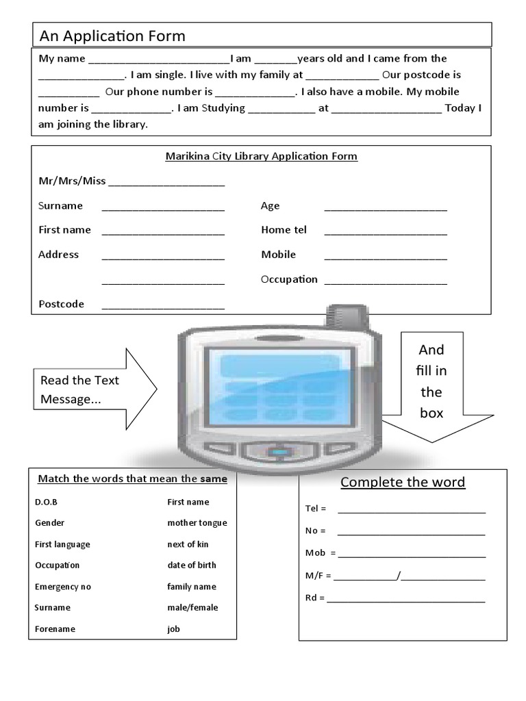 Filling-Out-Forms-Activity Sheet | PDF