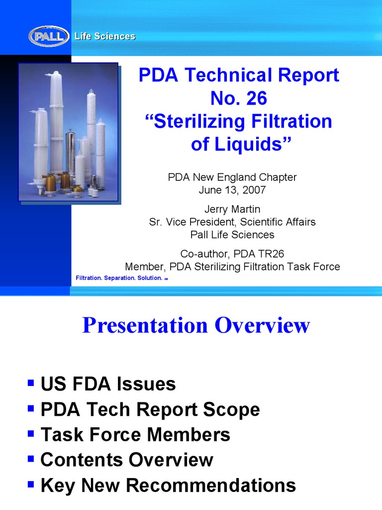 NE25. Sterilizing Liquid Filtration TR26 Sterilization (Microbiology