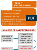 Tema 7. Estudio de La Rentabilidad