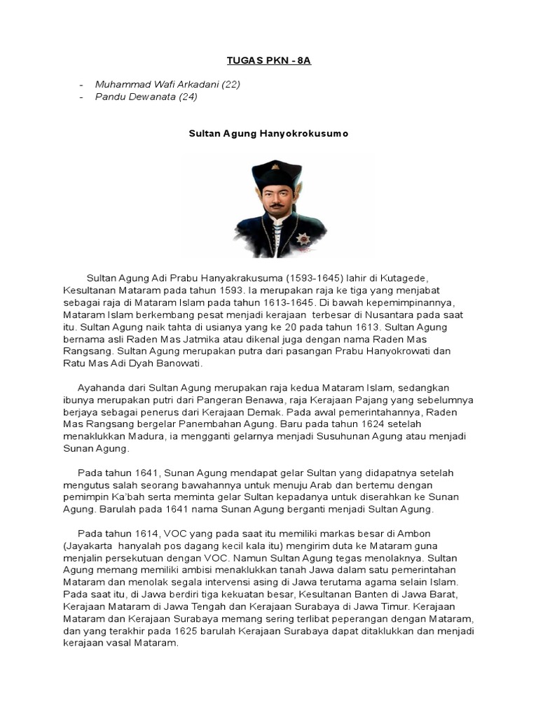 Sultan Agung: Raja Mataram Islam | PDF
