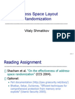 Address Space Layout Randomization: Vitaly Shmatikov