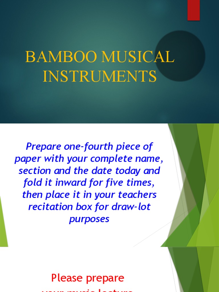 Bamboo Musical Instruments Overview | PDF