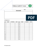 Blank Form General Safety Talk