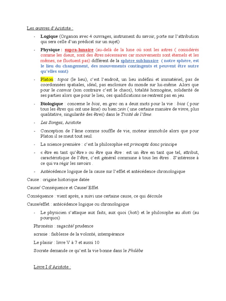 Aristote : Logique et Éthique en Philosophie | PDF | Aristote | Platon