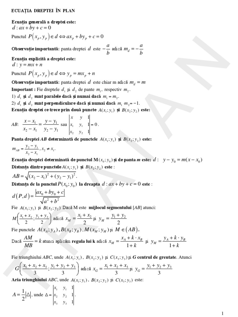 Fisa (Geometrieanalitica) | PDF