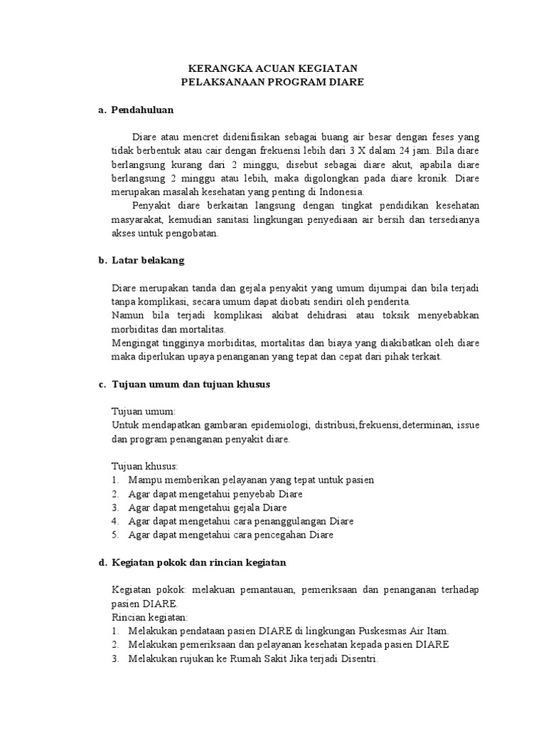 Penanganan Program Diare di Puskesmas | PDF