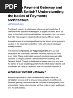 Payment Gateway Vs Payment Switch