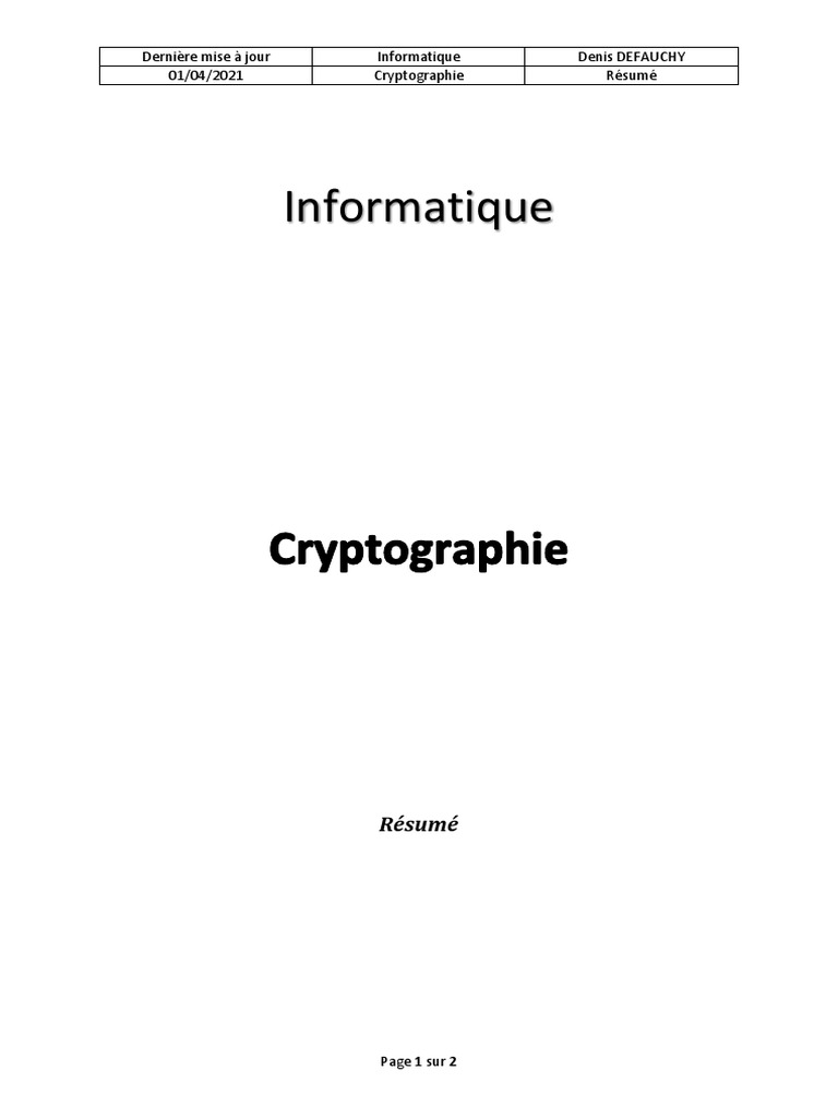 Introduction à la cryptographie et codage | PDF | Mathématiques ...