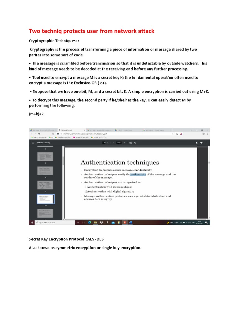 Cryptographic Techniques for Network Security | PDF