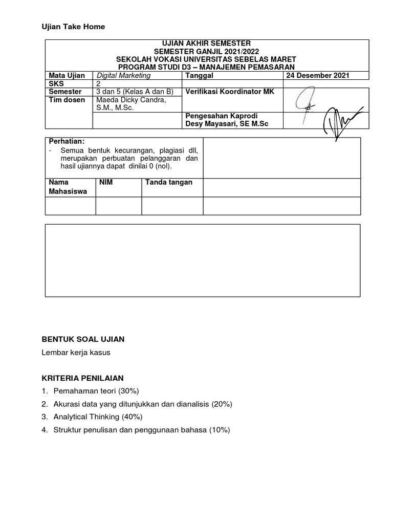 Menggali Lebih Dalam: Soal-Soal Ujian Akhir Semester (UAS) Digital Marketing dan Pembahasannya