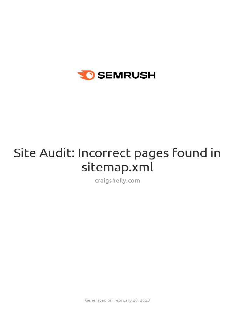 SemrushSite Audit Incorrect Pages Found in Sitemap XmlCraigshelly Com