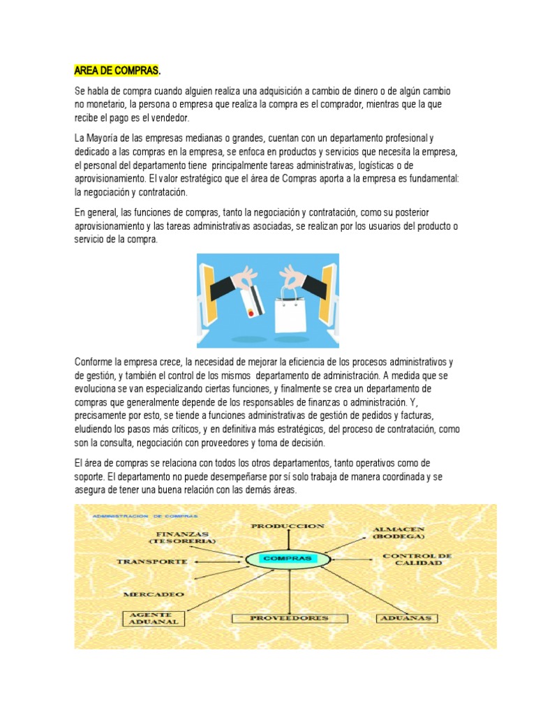 Funciones del Área de Compras en Empresas | PDF | Mercado de divisas ...