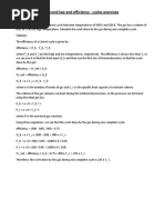 Thermodynamics Cycles Exercises