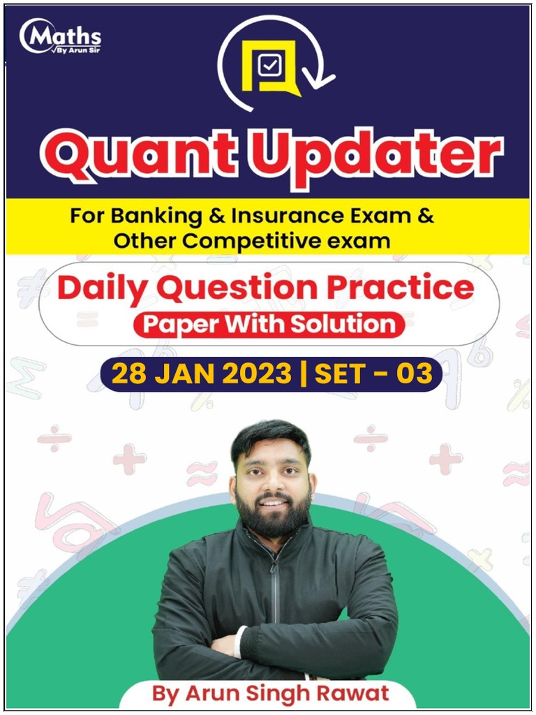 28 jan 2023 set 03 maths by arun sir free magazine for bank exam
