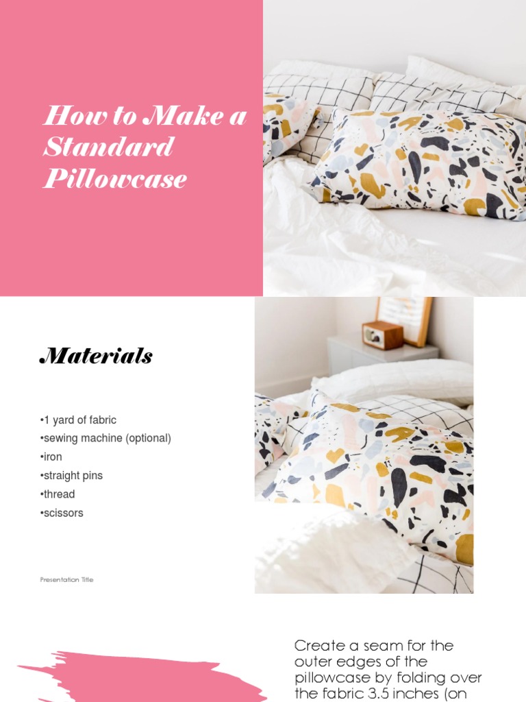How To Make A Standard Pillowcase PDF Pillow Sewing