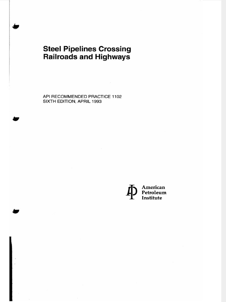 API 1102: Pipeline-Railroad Crossings | PDF