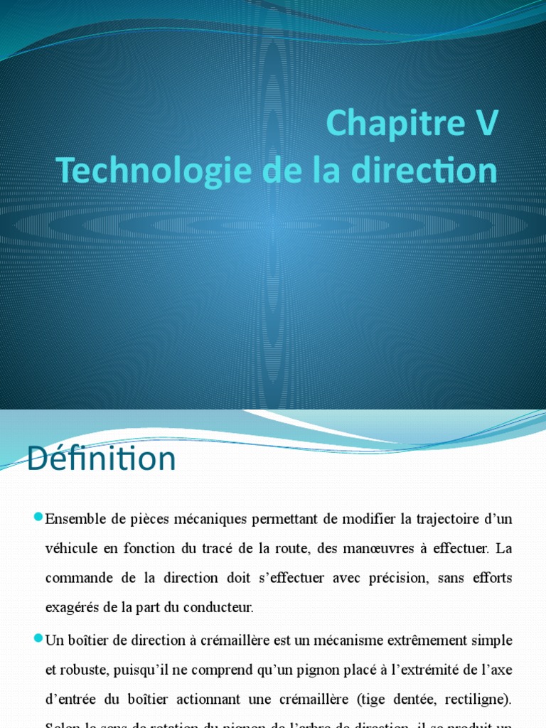 Technologie de direction et injection | PDF | Capteur | Direction ...