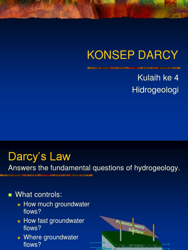 Darcy's Law Understanding Groundwater Flow Through Mathematical