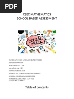 Csec Math Sba Guidelines | PDF | Mean | Chart
