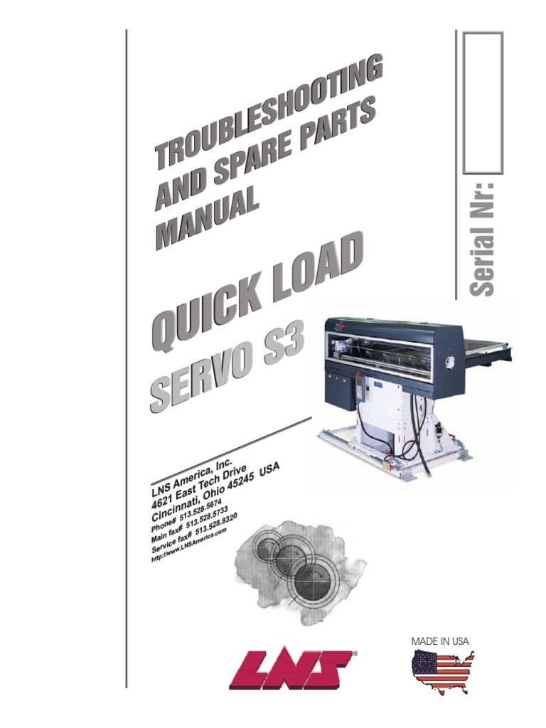 Quick Load Servo S3 Troubleshooting Manual PDF Servomechanism