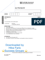 Downloaded by Hiba Faris Success Groups: Cambridge Primary Checkpoint