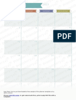 Dated Monthly Calendar Colored Design-A4